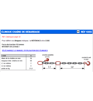 Elingue chaîne de débardage