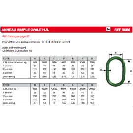 Anneau simple ovale H.R.