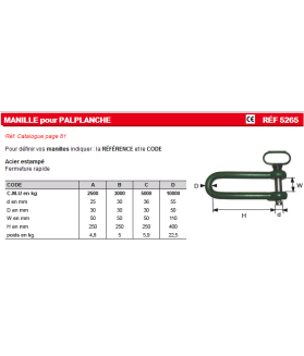 Manille pour palplanche