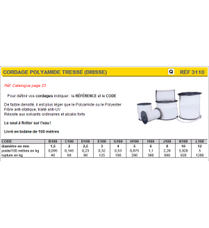 Cordage polypropylène tressé