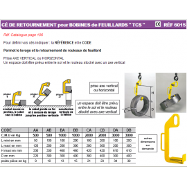 Cé de retournement pour bobine de feuillard "TCS"