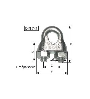 Serre câble à étrier DIN 741