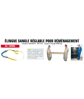 Élingue réglable spéciale déménageur jusqu'à 200kg