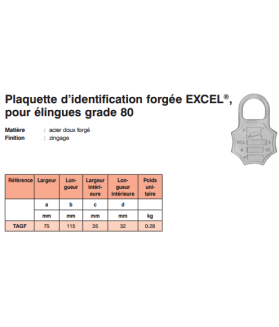 Plaque d'identification en acier forgé