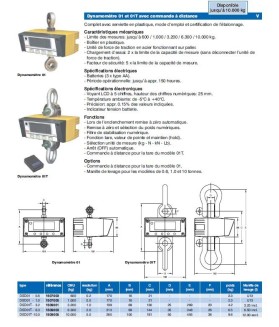 Dynamomètre 01TX de 3.2 à 10 tonnes lecture déportée