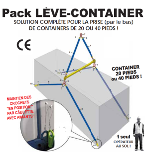 Pack lève container de 20 ou 40 pieds