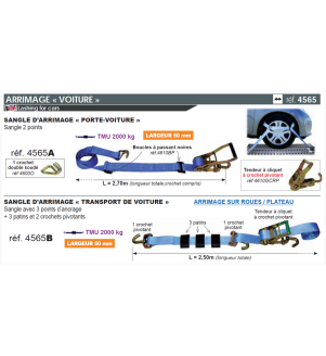 Sangle spéciale arrimage véhicules sur plateau 50mm 