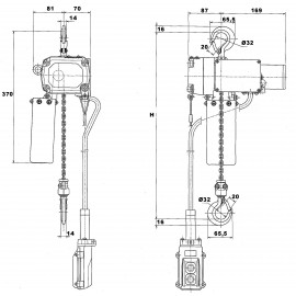 PALAN ELECTRIQUE ELEPHANT BETA 125 & 200kgs 220 V MONOPHASE