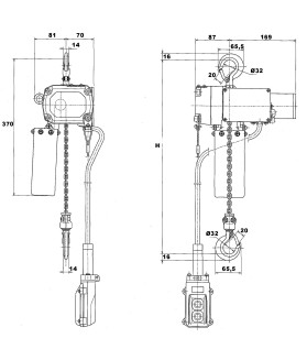 PALAN ELECTRIQUE ELEPHANT BETA 125 & 200kgs 220 V MONOPHASE