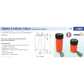 Vérin simple effet Secura 5 à 100tonnes