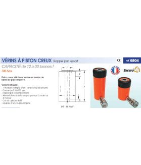 Vérin simple effet Secura 5 à 100tonnes