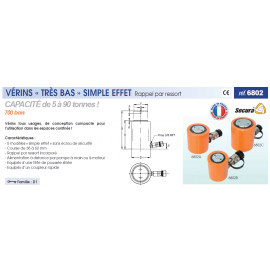 Vérin simple effet 700 bars Secura5 à 90tonnes