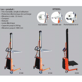 Gerbeur semi-électrique positionneur de travail capacité 100 à 250kg