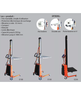 Gerbeur semi-électrique positionneur de travail capacité 100 à 250kg