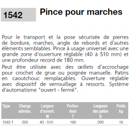 Pince pour marches et bordures EICHINGER CMU 200kg