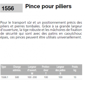 Pince mécanique EICHINGER pour pilier béton CMU 500kg