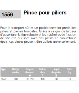 Pince mécanique EICHINGER pour pilier béton CMU 500kg