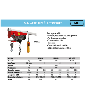 Mini treuil électrique MB600