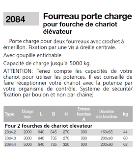 Potence pour fourches de chariot élévateur 