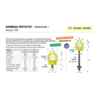 Anneau rotatif antichûte