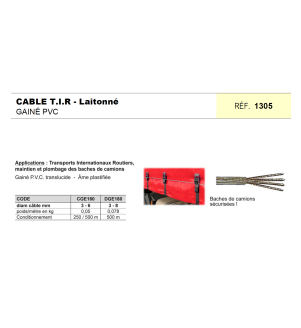 Câble TIR laitonné gainé PVC