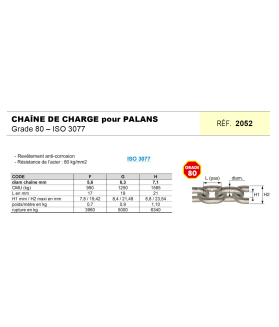 Chaîne de charge pour palan grade 80