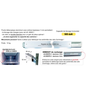 Embout acier pour poutre d'arrimage