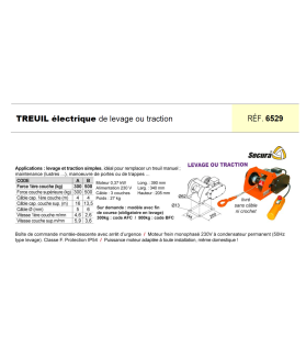 TREUIL ÉLECTRIQUE de levage ou traction