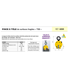 Pince à tôle pour surfaces fragiles TSS