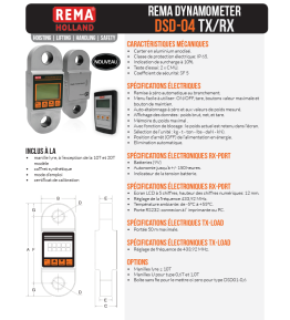Dynamomètre REMA TX/RX lecture déportée de 5 à 50 tonnes