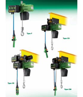 Palan électrique RWM à chaîne 125kg à 4 tonnes 400V tri