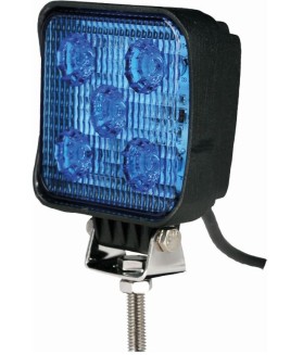 Phare de travail bleu compact, 5 LEDS, 15W