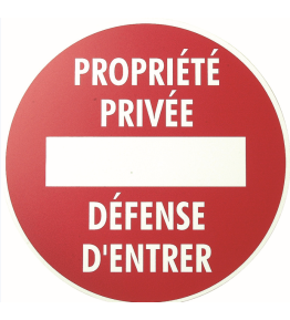 Panneau propriété privée 