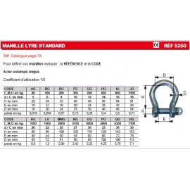 Manille lyre Standard Zinguée