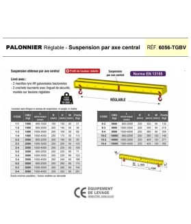 Palonnier réglable profil bas CMU 2000 KGS 