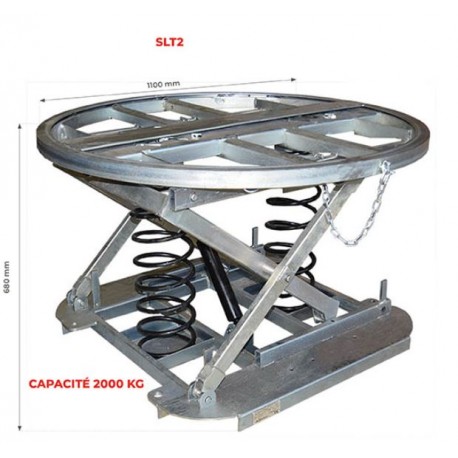 Table élévatrice 680 Kg pour 2 et 4 roues hauteur 185x830mm
