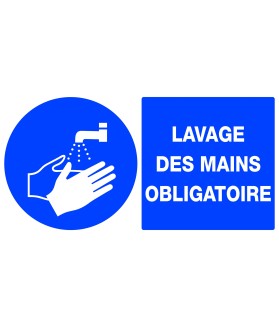 Panneau "lavage des mains obligatoire"