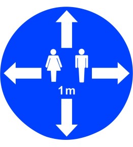 Autocollant sol "distance sociale 1M"