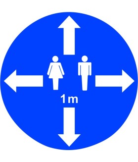 Autocollant sol "distance sociale 1M"