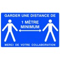 Panneau "garder une distance de 1M minimum"