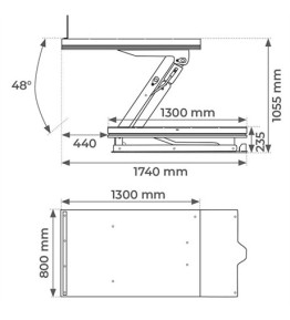 Table élévatrice électrique inclinable (max 48°) 750 kg