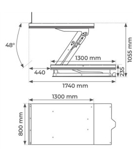 Table élévatrice électrique inclinable (max 48°) 750 kg