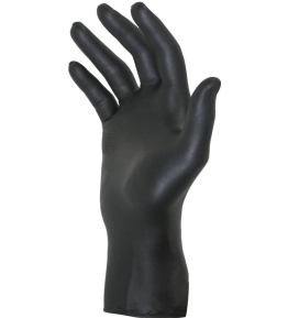 Gants jetables nitrile 240mm 0.09mm noir T9 bte de 100pc