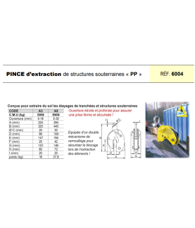 Pince d'extraction de structures souterraines  POLYPRO