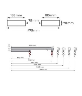 Potence télescopique 2500 KG