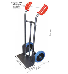 Diable acier bavette fixe 250 kg