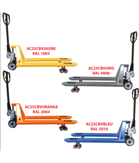 Transpalette manuel prémium 2500 kg 7 coloris