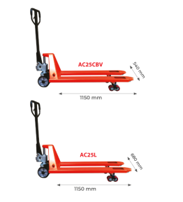 Transpalette manuel prémium 2500 kg 7 coloris