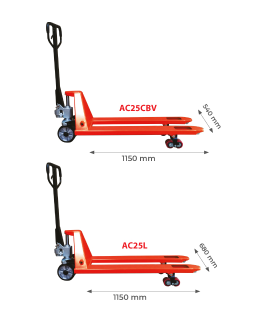 Transpalette manuel prémium 2500 kg 7 coloris