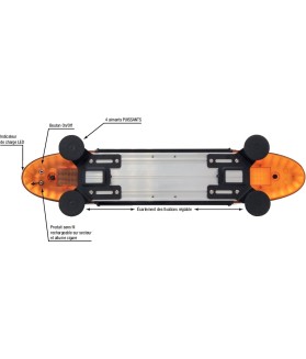 Rampe de signalisation LED 12/24V 100cm magnétique rechargeable 